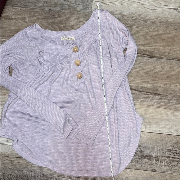 We The Free Lavender Button-Front Long Sleeve Thermal - Picture 3 of 5